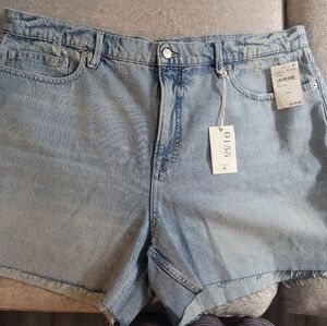 Good AMERICAN LONG SHORT Wash Denim Shorts SIZE 16 PLUS